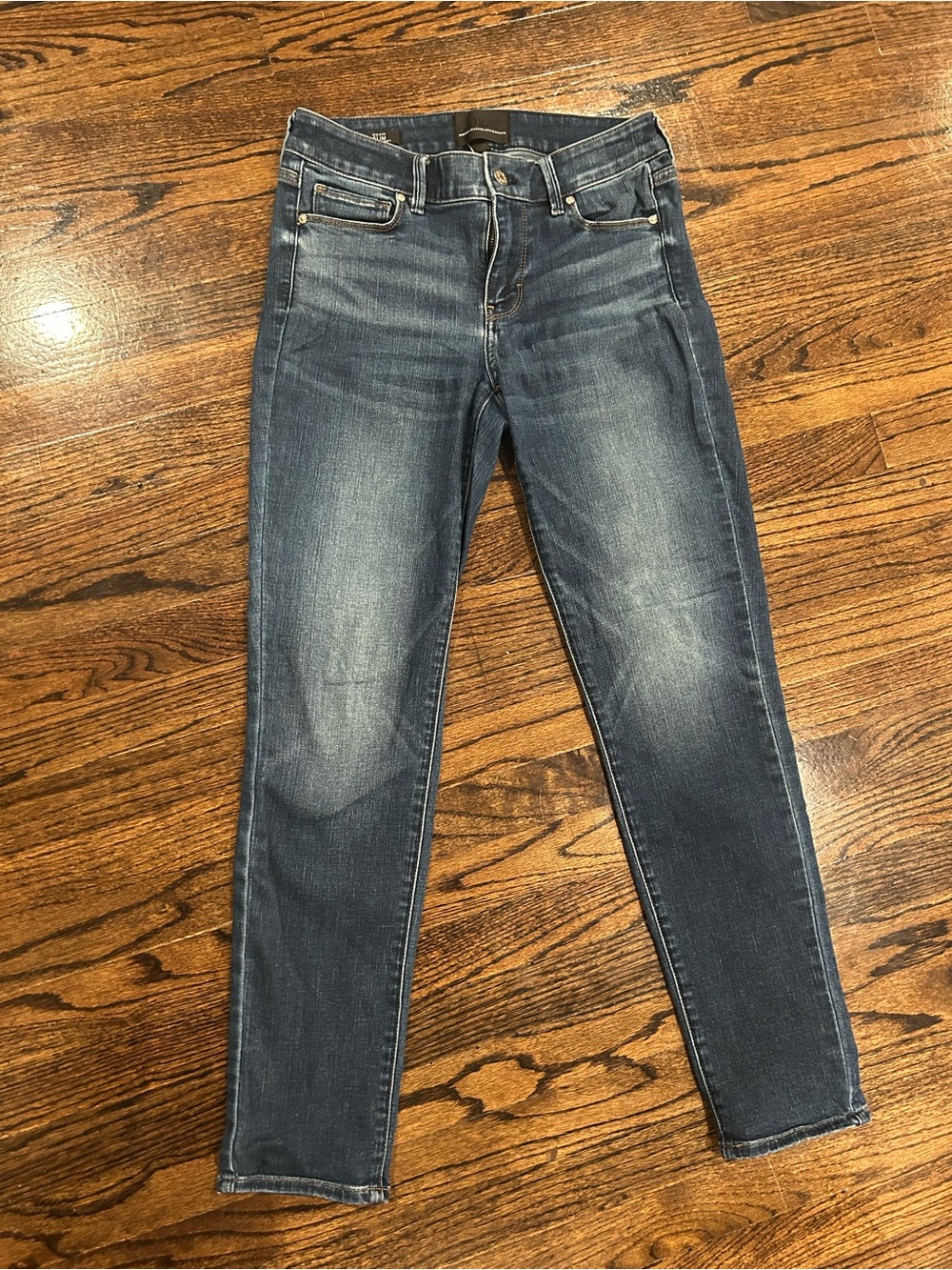 Classic Women's Mid Wash Blue Jeans - Slim Fit- White House Black Market (WHBM)